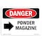 Signmission OSHA Danger Sign, Powder Magazine Right Arrow, 18in X 12in Decal, 12" W, 18" L, Landscape OS-DS-D-1218-L-2261 - alternate 1